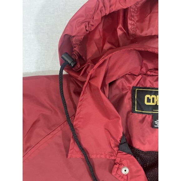 Maroon Hooded Rain Jacket Cobra Size Medium Outdoor Pockets - Picture 8 of 10